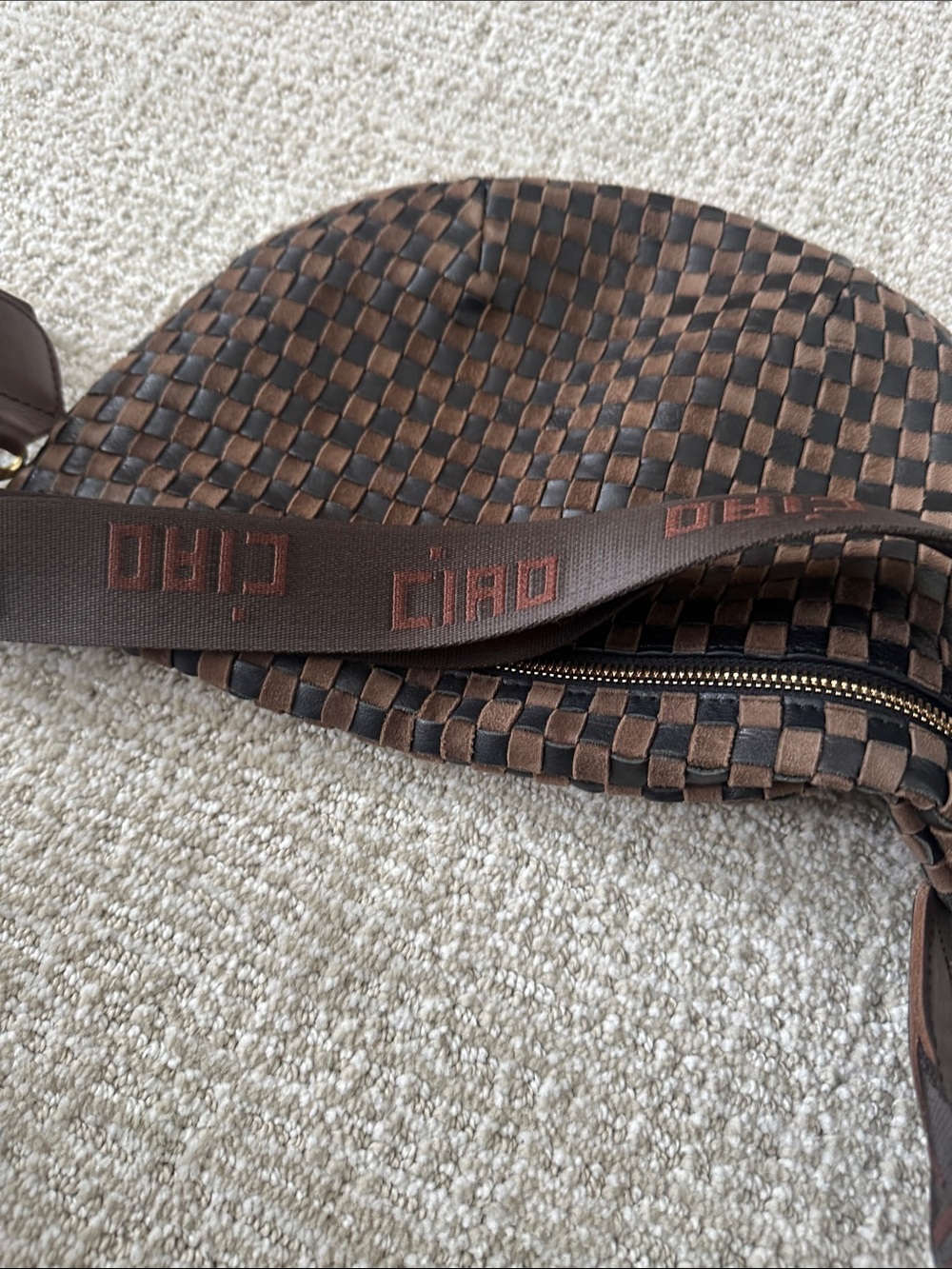 Woven Half-Moon Crossbody with Detachable Strap - Picture 5 of 6